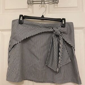 Black and White Striped Women's Skirt